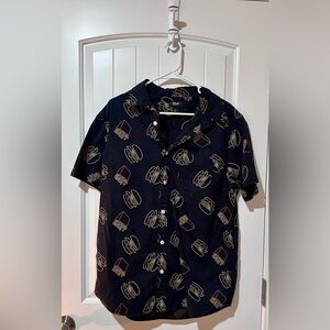 Urban Outfitters Black Graphic Shirt Large (retro, fun, casual)